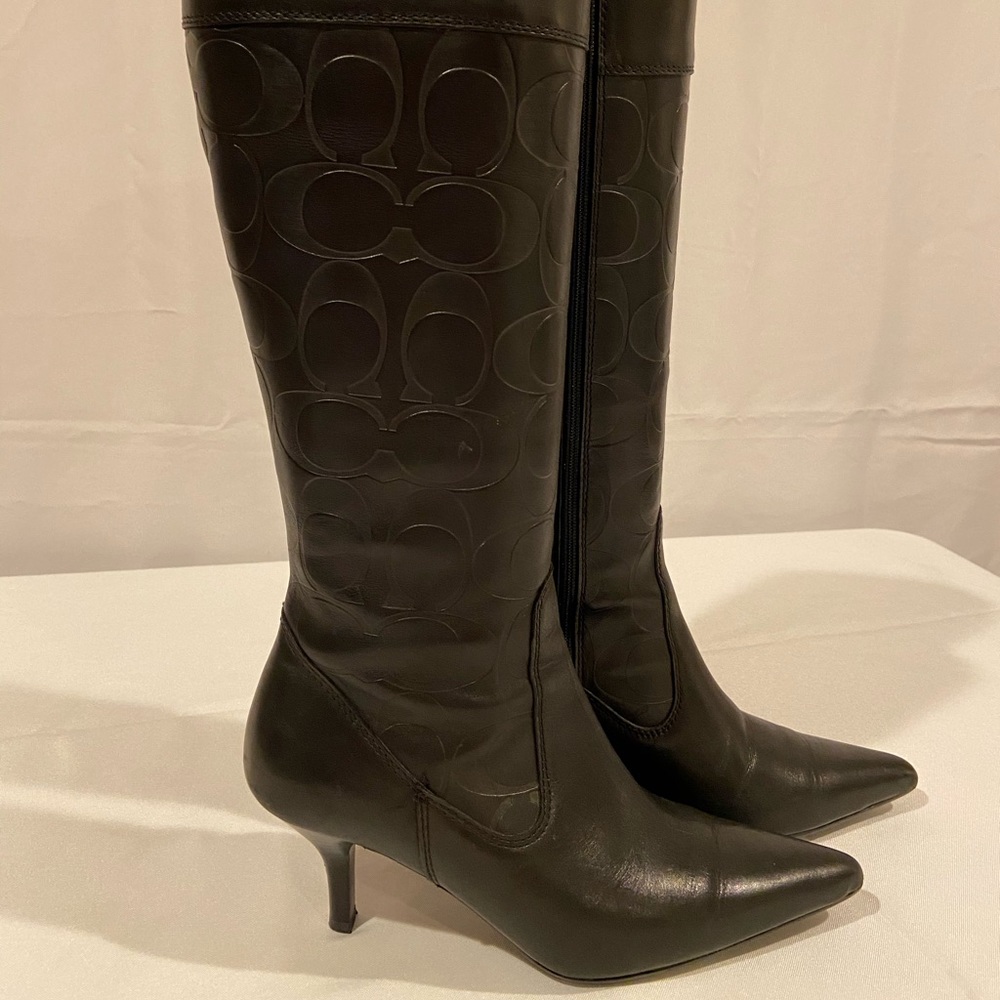 Coach Leather Monogram Boots
